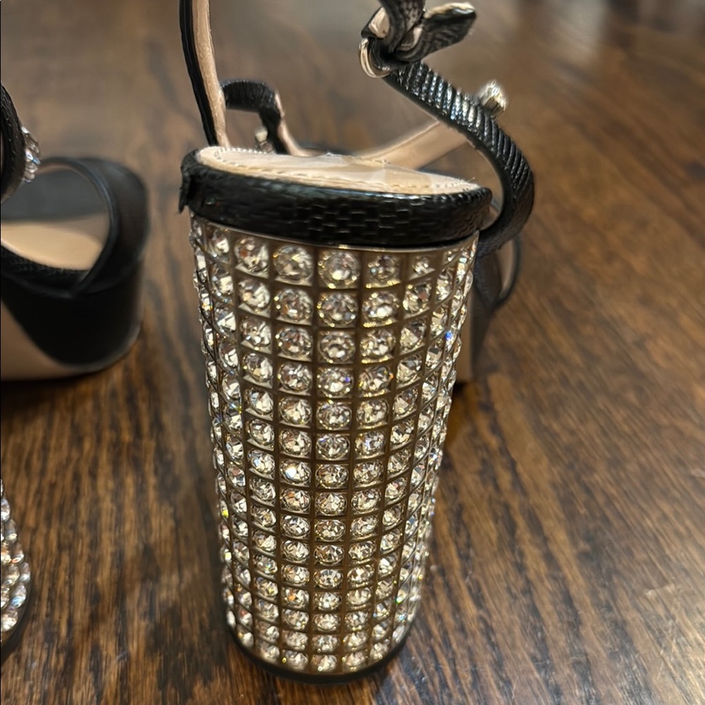 Miu Miu Black and Silver Platform Heels - Picture 7 of 10